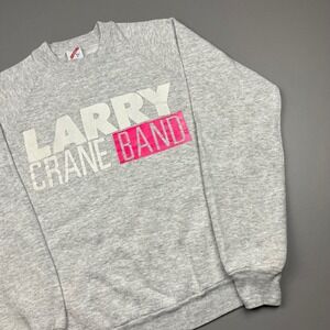 Jerzees Sweatshirt Mens Medium Grey Larry Crane Band 1991 Vintage Raglan USA